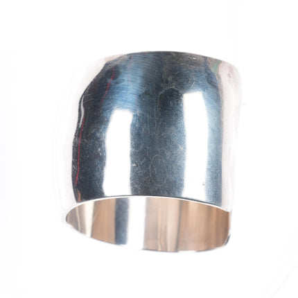 6.5" Sarah Cly Navajo wide band sterling silver domed cuff bracelet