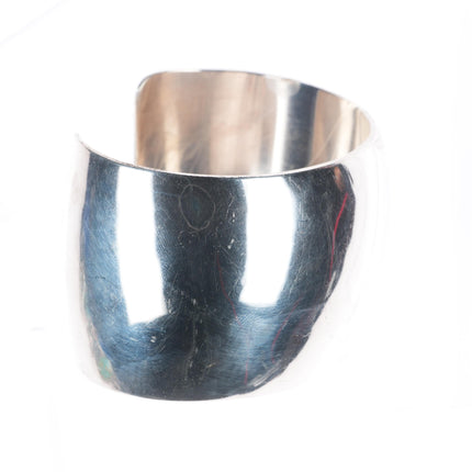 6.5" Sarah Cly Navajo wide band sterling silver domed cuff bracelet