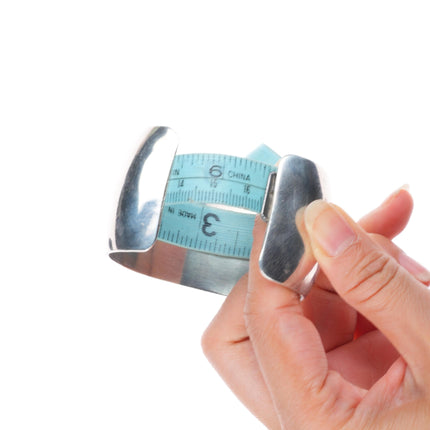 6.5" Sarah Cly Navajo wide band sterling silver domed cuff bracelet