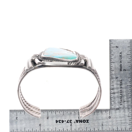 6.75" c1950's Navajo Blue Gem turquoise sterling silver cuff bracelet Battle Mtn