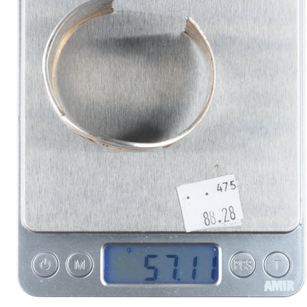 6.5" Vintage Hopi overlay Man in the Maze sterling silver cuff bracelet