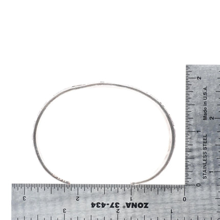 6.75" Vintage Navajo sterling silver storyteller overlay cuff bracelet