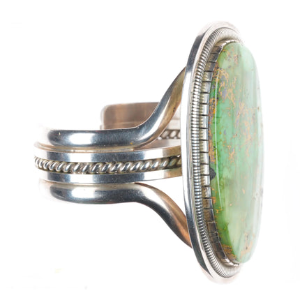 6.5" Walter Vandever Navajo sterling silver Carico Lake turquoise cuff bracelet