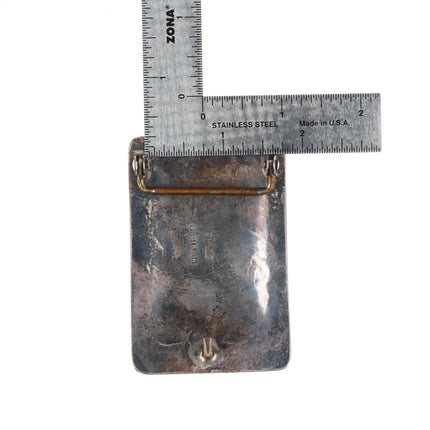 Vintage Wylie Navajo overlay belt buckle sterling silver