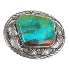 FNG Navajo sterling silver vintage belt buckle w/large gorgeous turquoise
