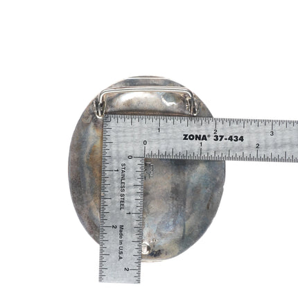 FNG Navajo sterling silver vintage belt buckle w/large gorgeous turquoise