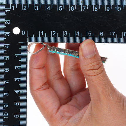 Vintage N Navajo sterling silver Rainbow Man turquoise inlaid pendant