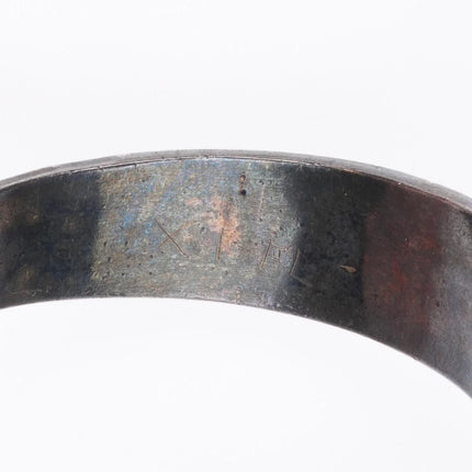 40's-50's Zuni sterling silver turquoise channel inlay ladies watch bracelet