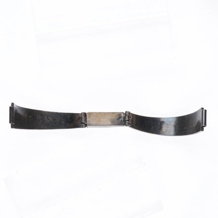 40's-50's Zuni sterling silver turquoise channel inlay ladies watch bracelet