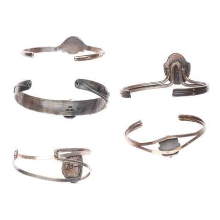 6.25"-6.75" Vintage Navajo/Southwestern sterling silver/turquoise cuff bracelets