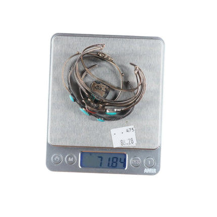 6.25"-6.75" Vintage Navajo/Southwestern sterling silver/turquoise cuff bracelets