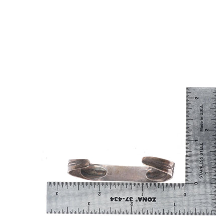 6.3" 1940's Navajo sterling silver Cerrillos turquoise cuff bracelet