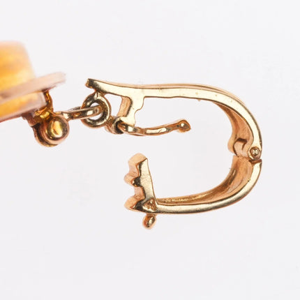 10k/14k gold large vintage deep carved pink shell cameo pendant/pin