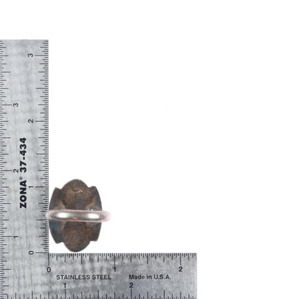 sz9.5 c1940 Navajo high grade spiderweb Royston turquoise sterling silver ring