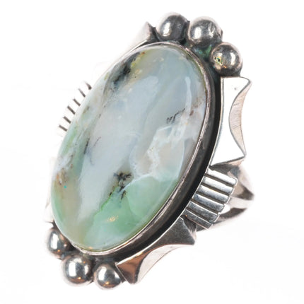 sz9 Edison Smith Navajo sterling silver Chrysoprase ring