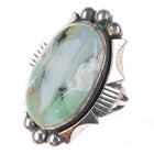 sz9 Edison Smith Navajo sterling silver Chrysoprase ring