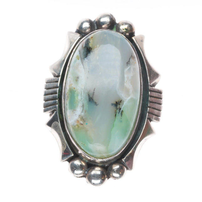 sz9 Edison smith Navajo sterling silver Chrysoprase ring