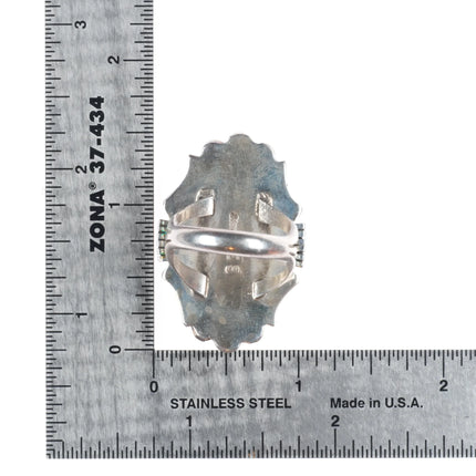 sz9 Edison Smith Navajo sterling silver Chrysoprase ring