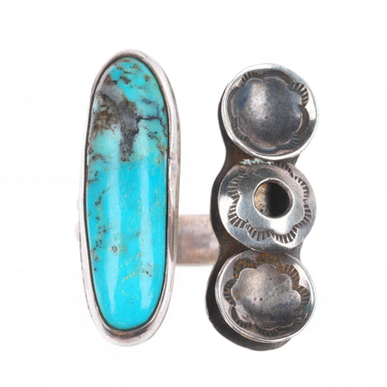 sz7 Terrence Hunt Navajo "Sun Boy" Sterling silver/turquoise modernist ring