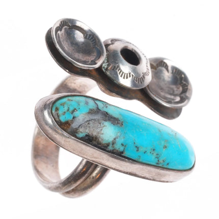 sz7 Terrence Hunt Navajo "Sun Boy" Sterling silver/turquoise modernist ring
