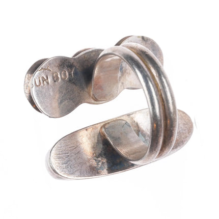 sz7 Terrence Hunt Navajo "Sun Boy" Sterling silver/turquoise modernist ring