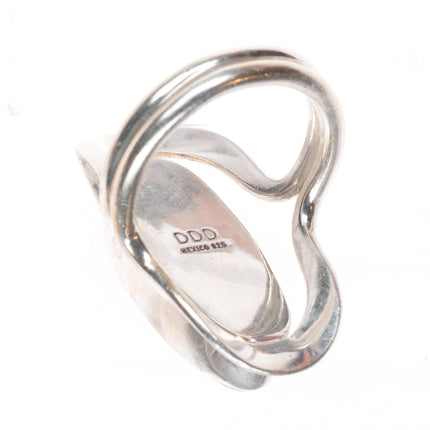 sz9  DDD  Dominique Dinouart Mexican modernist sterling silver lapis ring