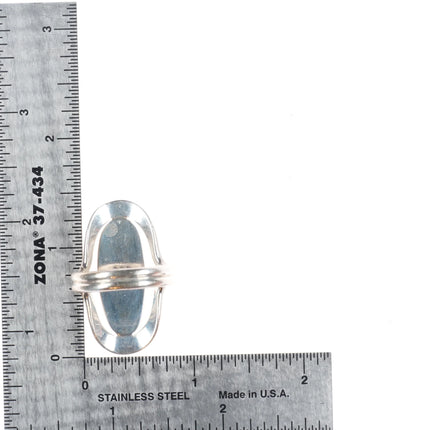 sz9  DDD  Dominique Dinouart Mexican modernist sterling silver lapis ring