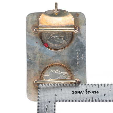 Big Vintage Boyd Reno Nevada hand engraved sterling silver dollar belt buckle