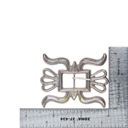 c40's-50's Navajo  Tufa cast sterling silver Ketoh form concho belt buckle