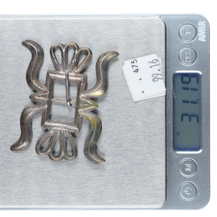 c40's-50's Navajo  Tufa cast sterling silver Ketoh form concho belt buckle