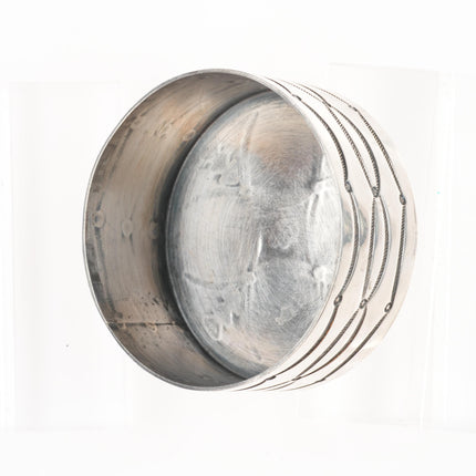 Gary Reeves Navajo intricately stamped sterling silver round box nice turquoise