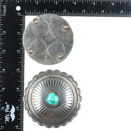 Gary Reeves Navajo intricately stamped sterling silver round box nice turquoise