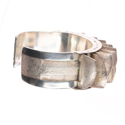 6.4" Brenna Klassen-Glanzer Machine Age modernist sterling silver cuff bracelet