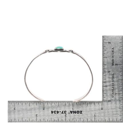 6.25" c1940's Fred Harvey era sterling silver cuff bracelet with turquoise