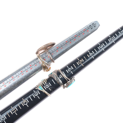 sz3-10 Navajo/Zuni/Southwestern sterling silver turquoise/shell/coral rings lot