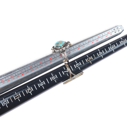 sz3-8 Navajo/Zuni/Southwestern sterling silver turquoise/shell/coral rings lot