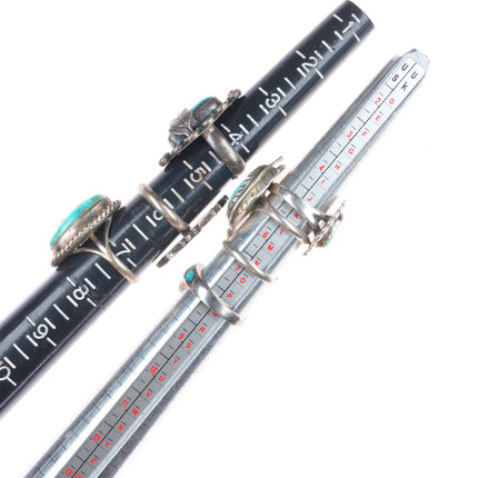 sz4-12 Navajo/Zuni/Southwestern sterling silver sugilite/turquoise rings lot