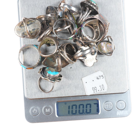 sz4-12 Navajo/Zuni/Southwestern sterling silver sugilite/turquoise rings lot