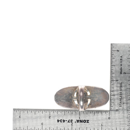 sz7.5 M Begay Navajo vintage sterling silver ling red matrix turquoise ring