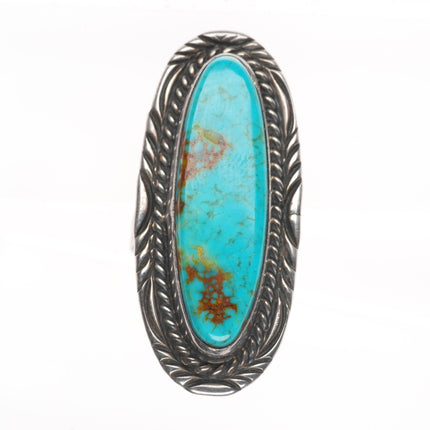 sz7.5 M Begay Navajo vintage sterling silver ling red matrix turquoise ring