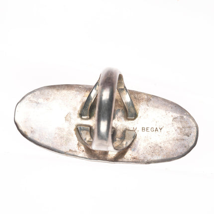 sz7.5 M Begay Navajo vintage sterling silver ling red matrix turquoise ring