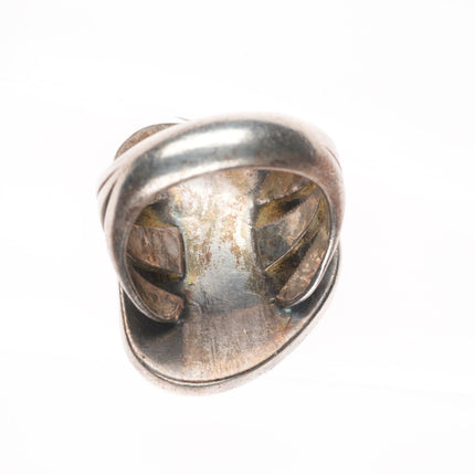 sz10.5 50's-60's Vintage Navajo modernist sterling silver turquoise ring