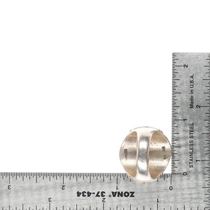 sz9.5 Big Vintage Simplicio Zuni sterling silver double turquoise ring