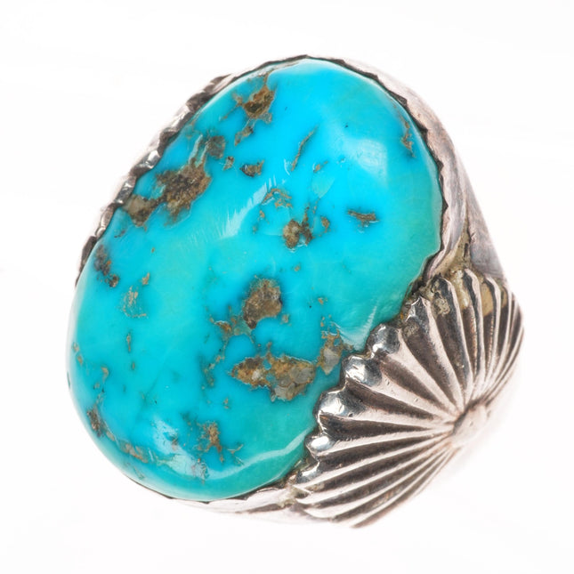 sz9.5 Big Vintage Simplicio Zuni sterling silver Big stone turquoise ring