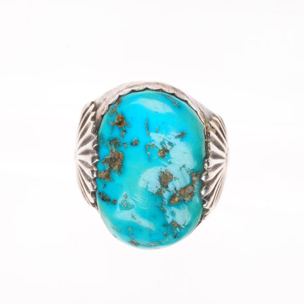sz9.5 Big Vintage Simplicio Zuni sterling silver Big stone turquoise ring