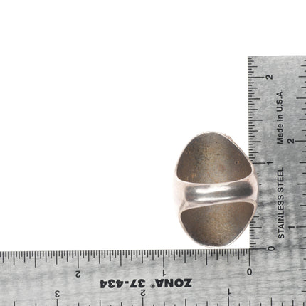 sz11 Huge Vintage red spiderweb turquoise Navajo sterling silver ring