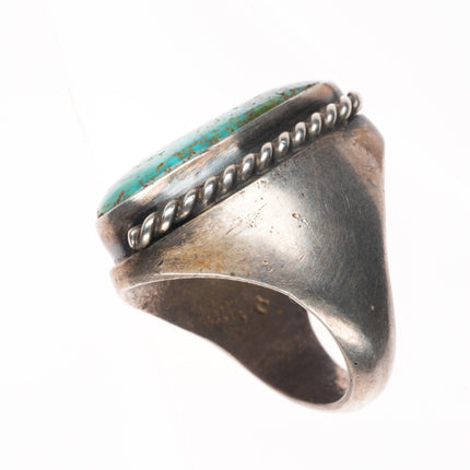 sz11 Huge Vintage red spiderweb turquoise Navajo sterling silver ring