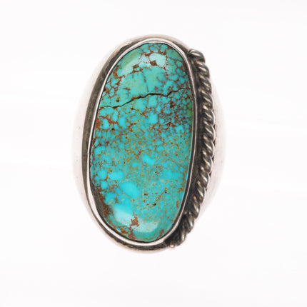 sz11 Huge Vintage red spiderweb turquoise Navajo sterling silver ring