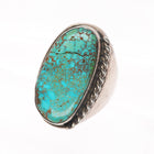 sz11 Huge Vintage red spiderweb turquoise Navajo sterling silver ring