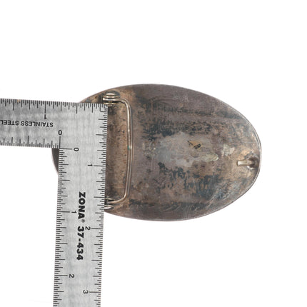 Vintage GG Zuni sterling silver turquoise cluster snake belt buckle 60's-70's